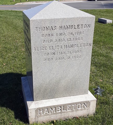 Headstone of Thomas Hambleton