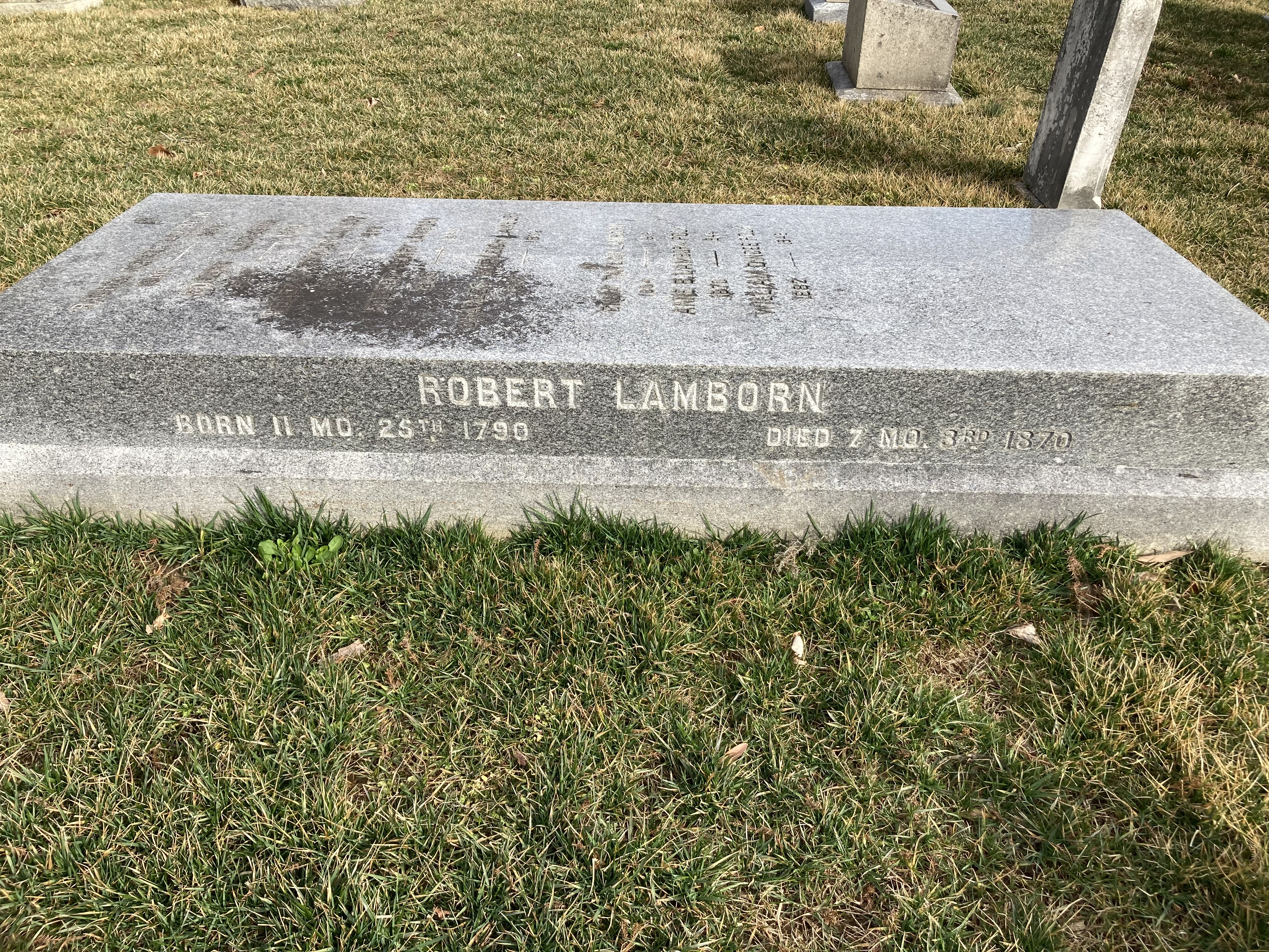 Headstone of Robert Lamborn