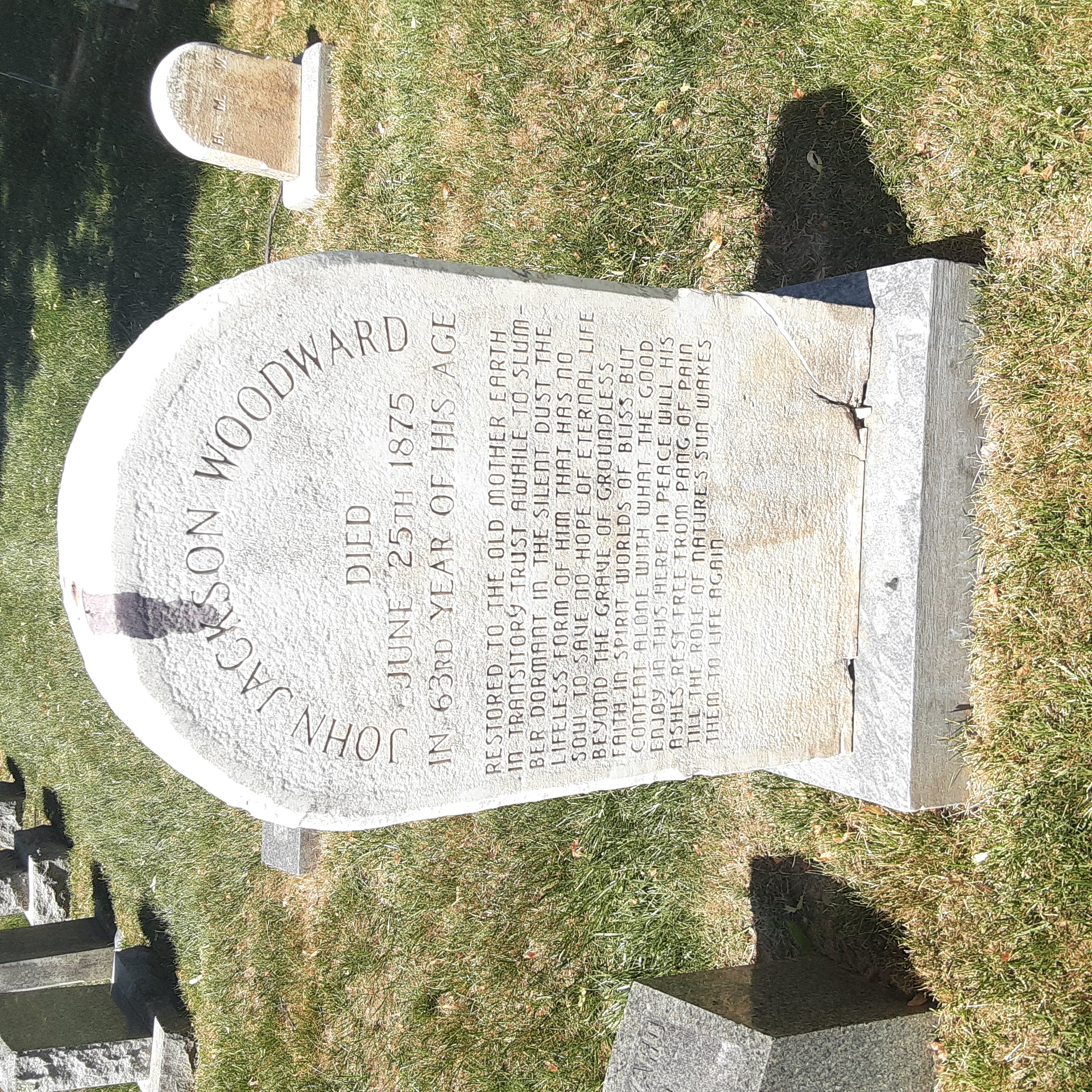 Headstone of John Jackson Woodward