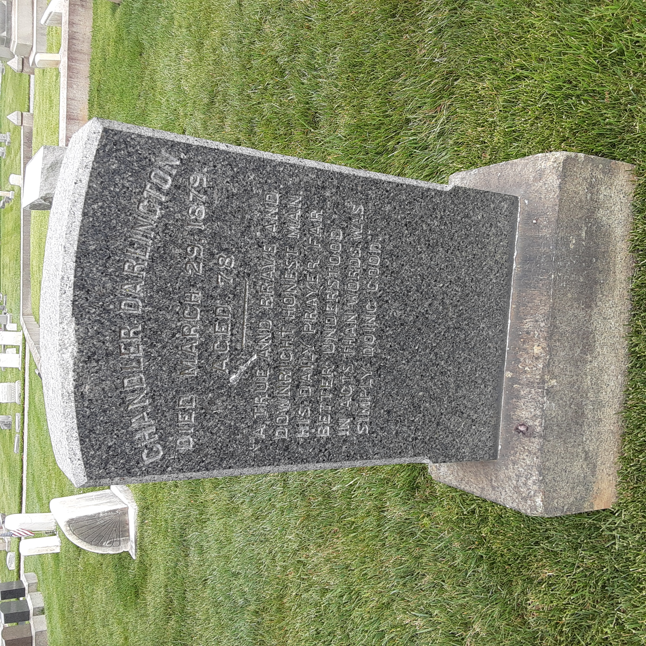 Headstone of Chandler Darlington