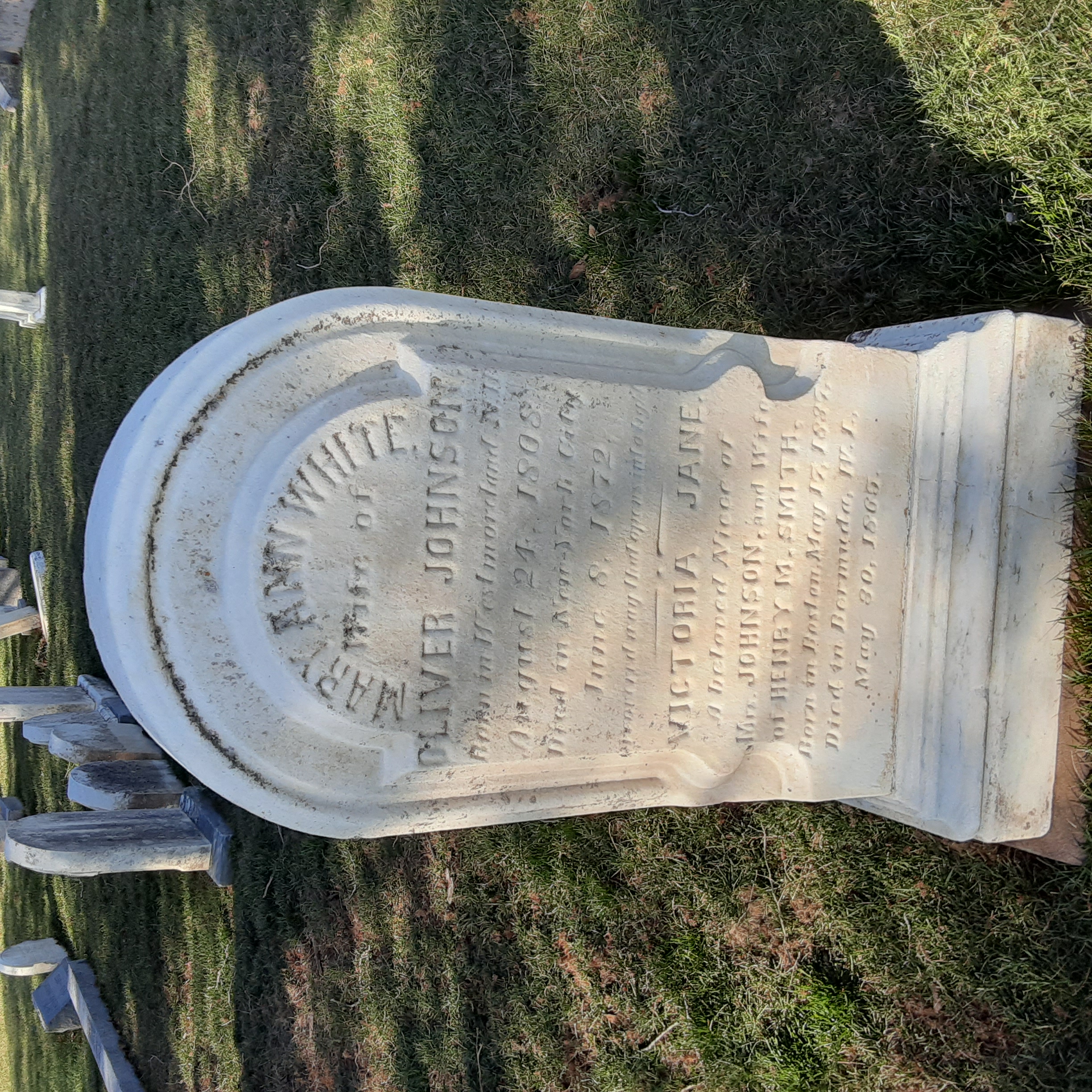 Headstone of Mary Ann White Johnson