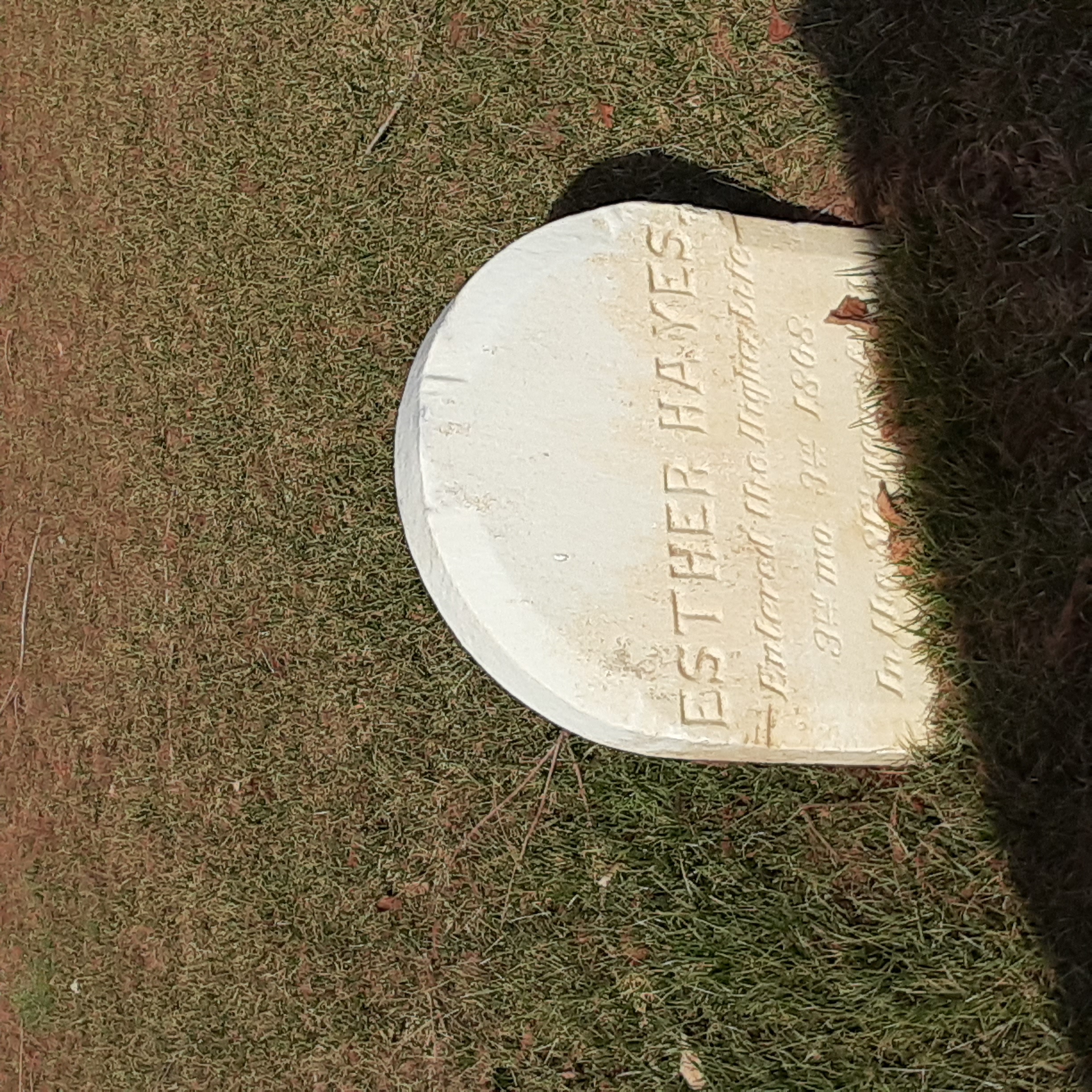 Headstone of Esther Hayes