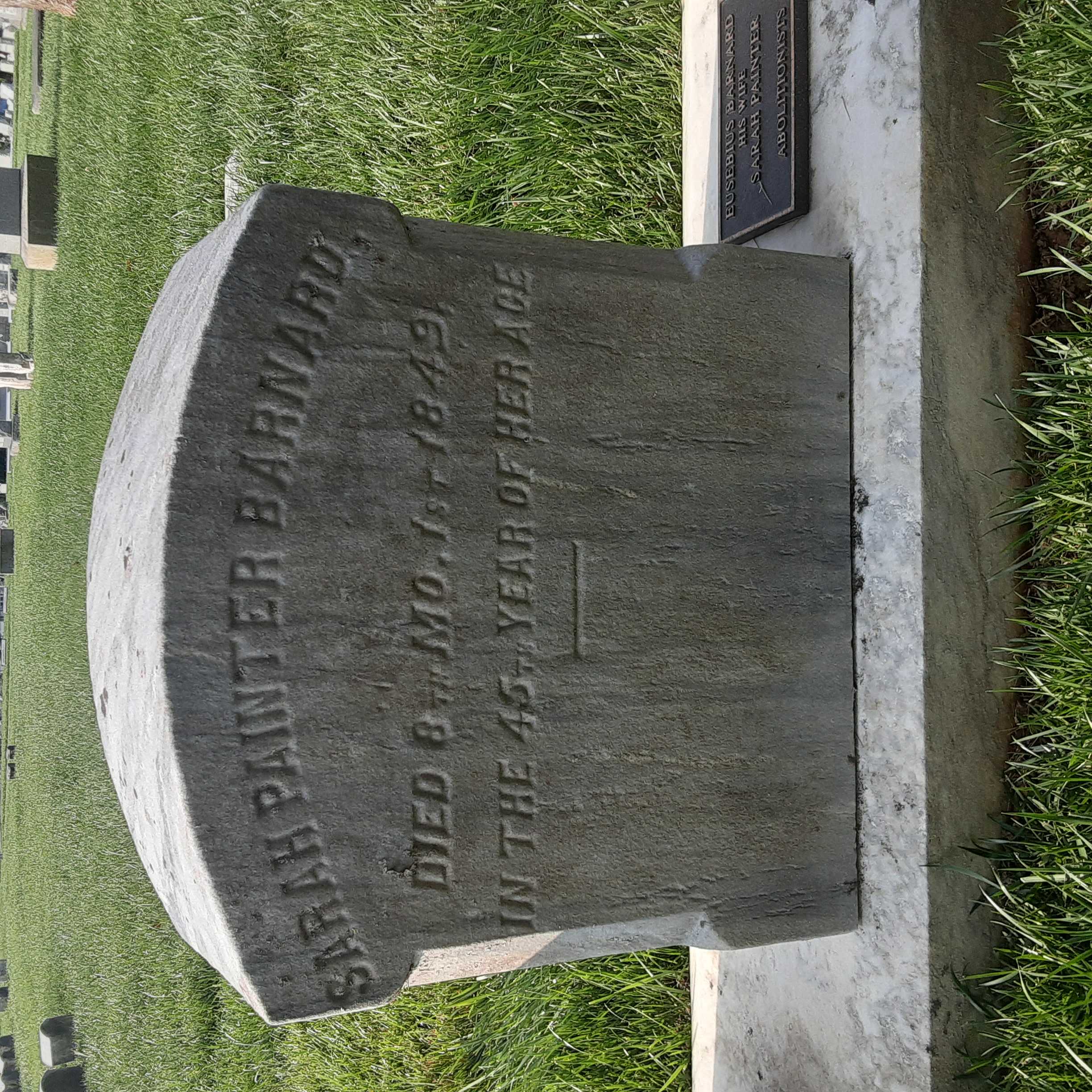 Headstone of Sarah Painter Barnard
